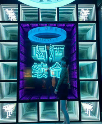 2024 Infinity LED Mirror Πληροφοριακή επιφάνεια Ολόγραμμα 3D Αβύσσος καθρέφτης και ολόγραφικός ανεμιστήρας