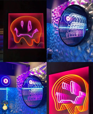 2024 Infinity LED Mirror Πληροφοριακή επιφάνεια Ολόγραμμα 3D Αβύσσος καθρέφτης και ολόγραφικός ανεμιστήρας