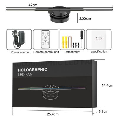 3D LED ολόγραμμα φαν Ολόγραφοι ανεμιστήρες με WiFi και υψηλή φωτεινότητα 2100