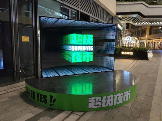 50C Διακόσμηση Custom LED Mirror Sign 3D Hologram Fan Magic Mirror για την διακόσμηση τοίχου