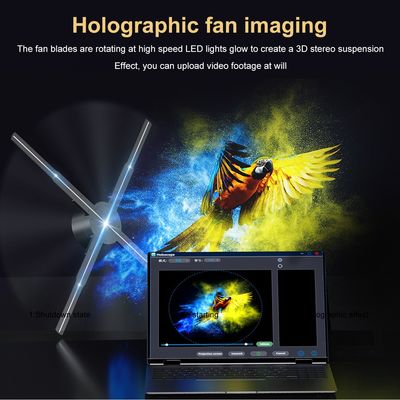 Λειτουργία σύνδεσης 56cm 4Blades 1920*1080 5mm Pixel Pitch 3D Hologram Fan για διαφήμιση