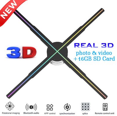 Λειτουργία σύνδεσης 56cm 4Blades 1920*1080 5mm Pixel Pitch 3D Hologram Fan για διαφήμιση