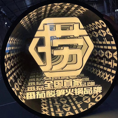 Εργατικό σήμα LED 3D από ανοξείδωτο χάλυβα για το Melaleuca Mirror Tunnel