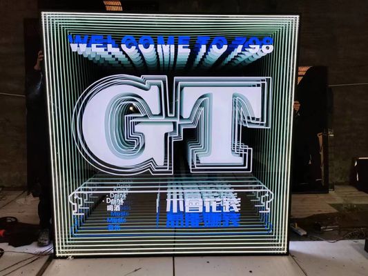 Εργατικό σήμα LED 3D από ανοξείδωτο χάλυβα για το Melaleuca Mirror Tunnel
